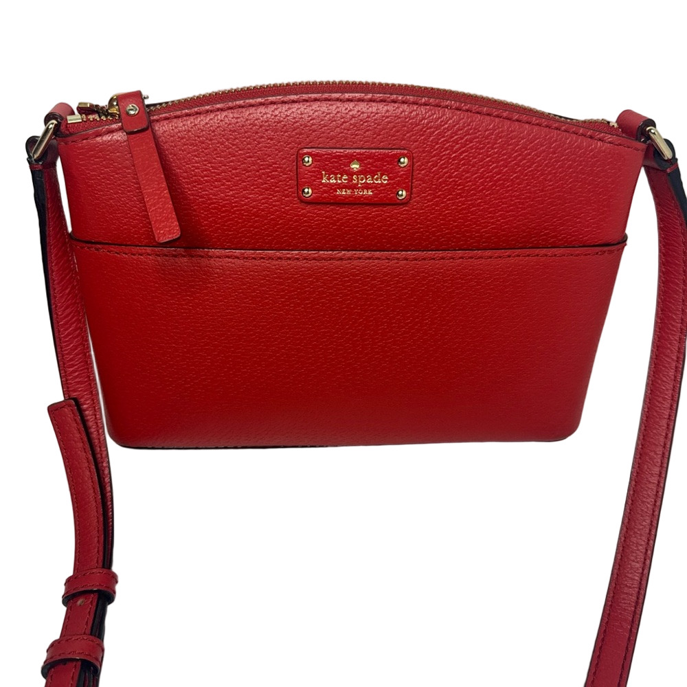 #129 Kate Spade Millie Grove Street Small Leather Crossbody Bag Red Carpet